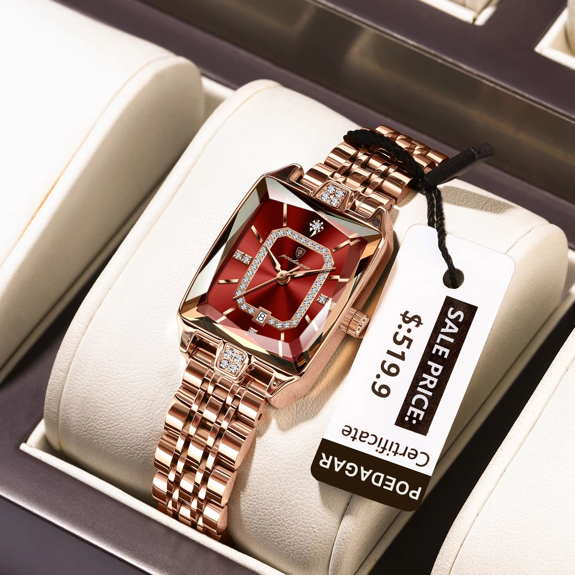 Luxury Watch Girl - Reloj de pulsera POEDAGAR elegante a