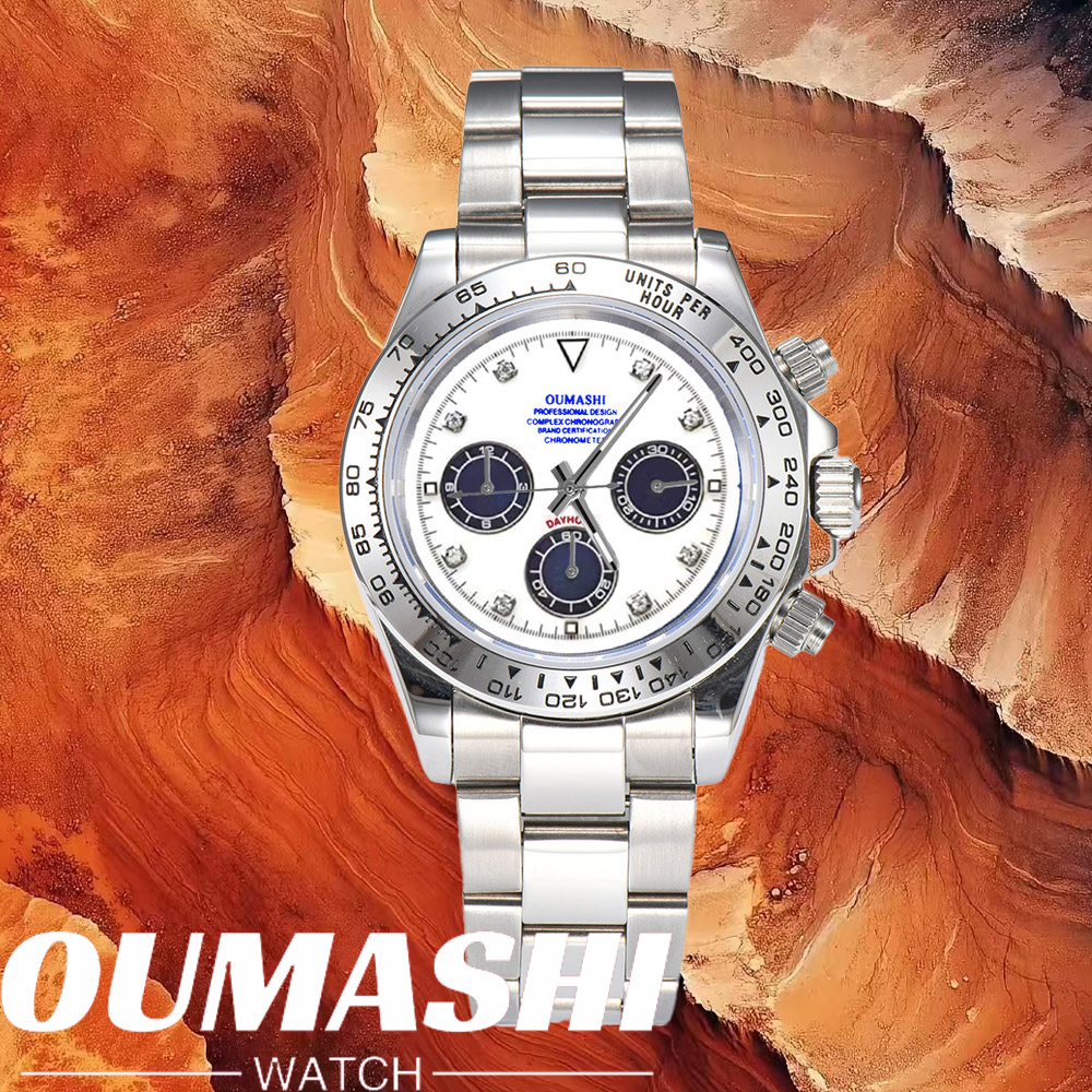 Luxury Watch Leather - Relojes de lujo VK63 con cristal