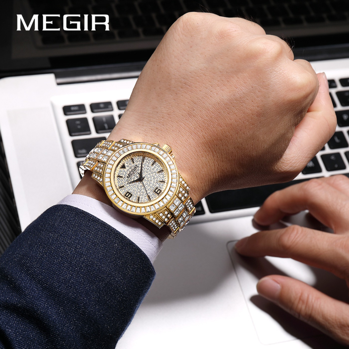 Relojes MEGIR de lujo con diam - Luxury Watch Strap reseña y precio