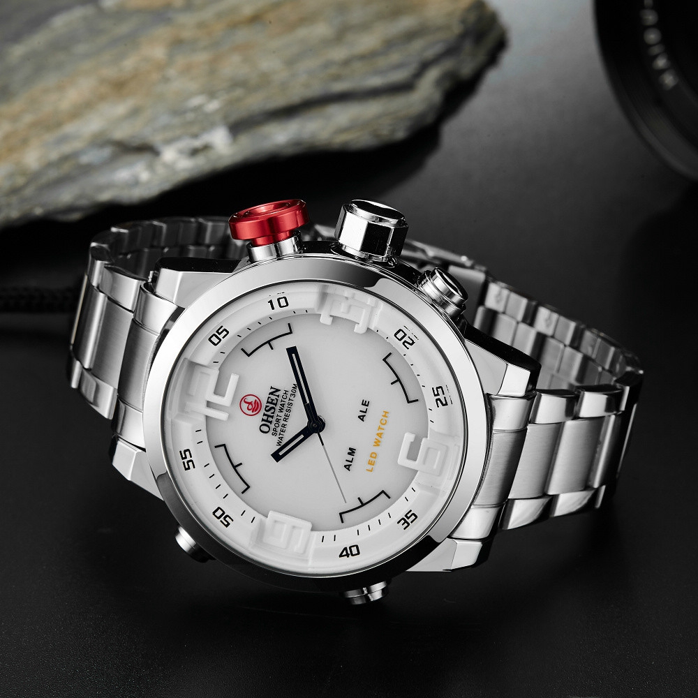 OHSEN-Reloj de pulsera Digital - Luxury Watch White reseña y precio