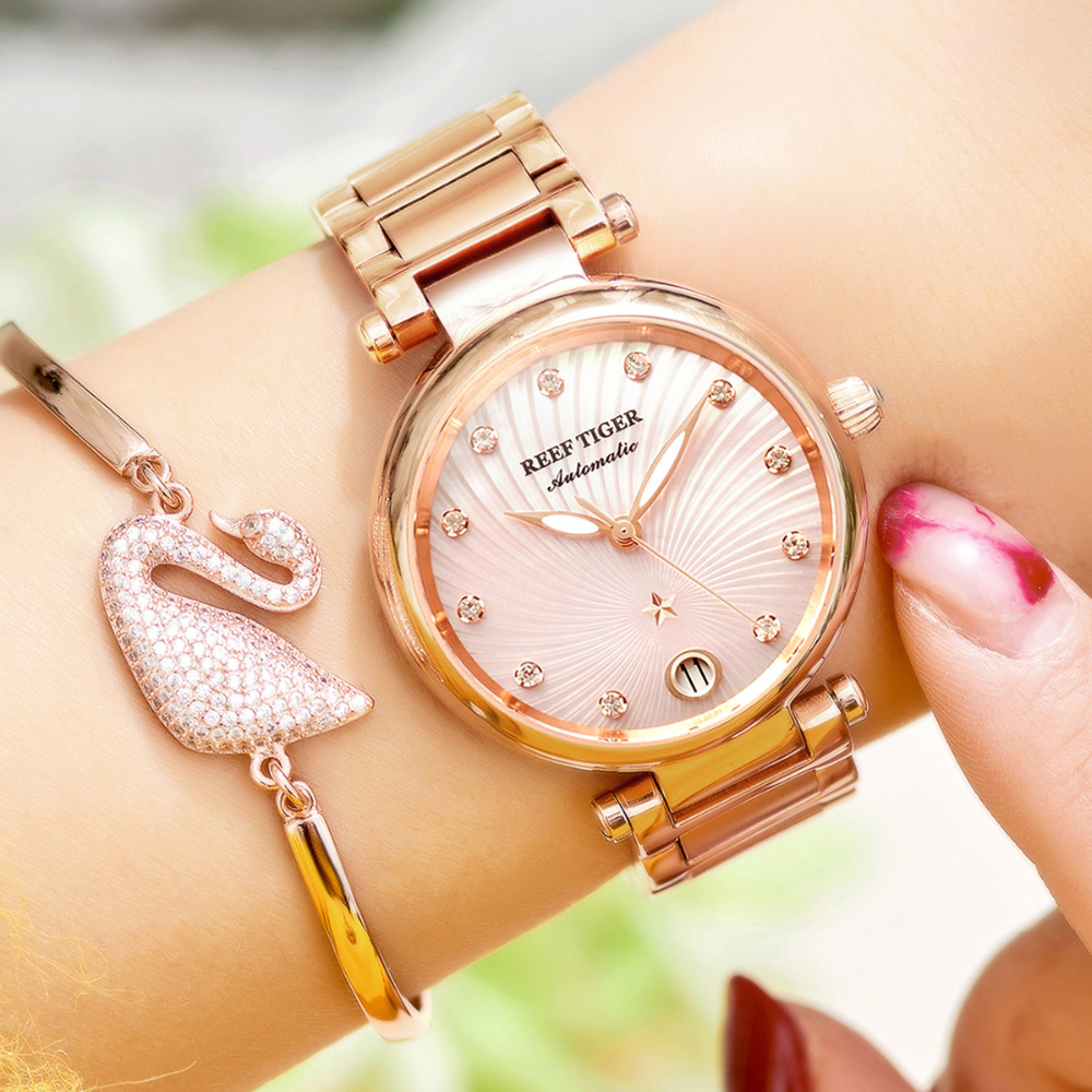 Reef Tiger/RT-relojes automáti - Luxury Watch White reseña y precio