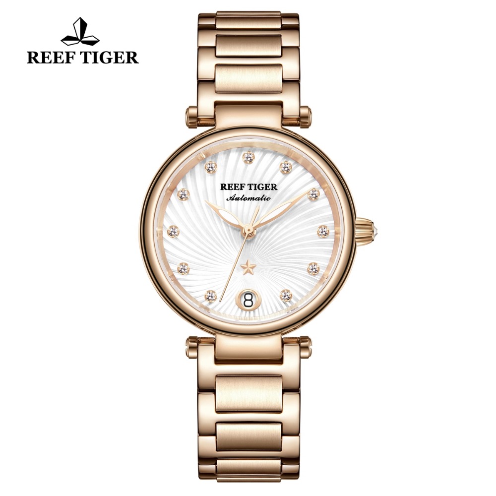 Reef Tiger/RT-relojes automáti - Luxury Watch White reseña y precio