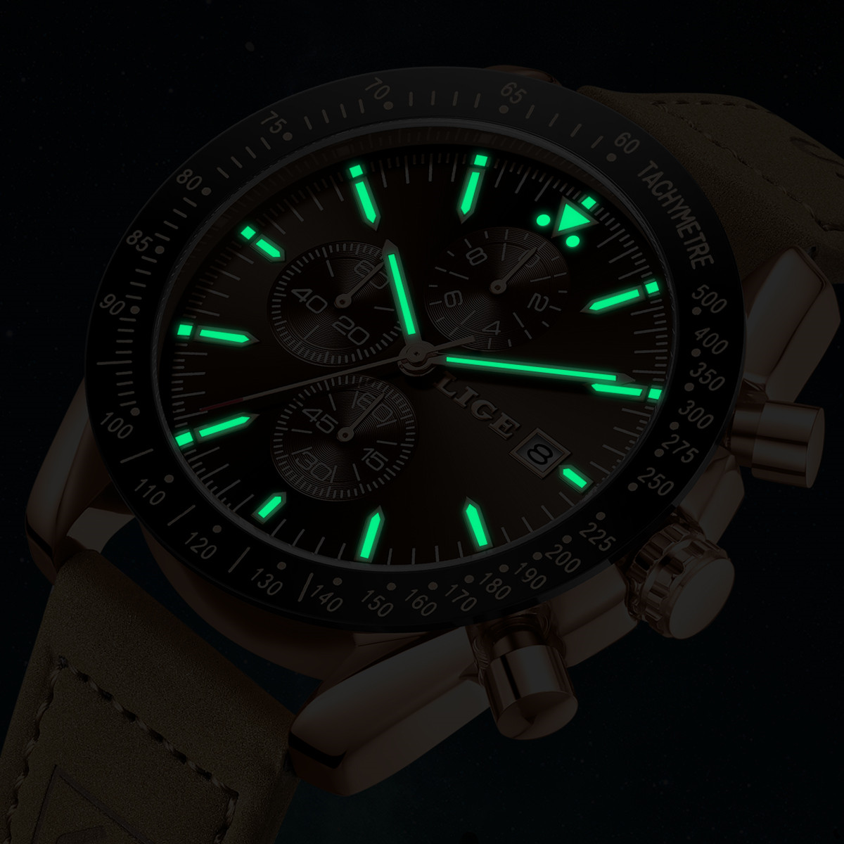 Relojes LIGE de cuero para hom - Luxury Watch Leather reseña y precio